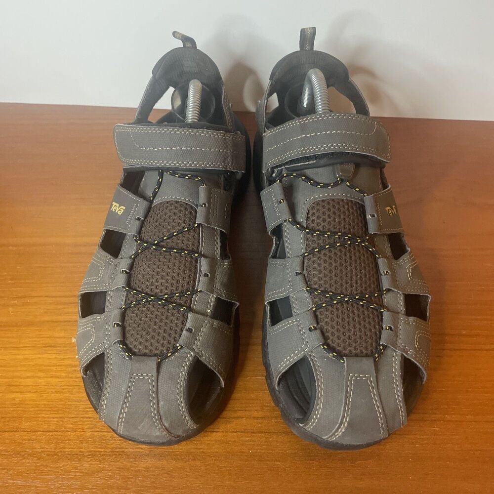 TEVA Men’s Forebay Sandals Shoes Size 11 w/  Shoc Pad Turkish Coffee Brown - Picture 2 of 11